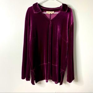 Double D Ranch Yoakum Purple Long Sleeve Top 1X